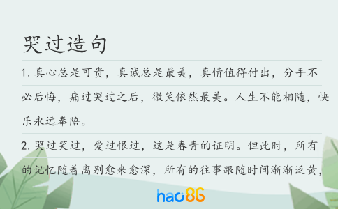 哭过造句