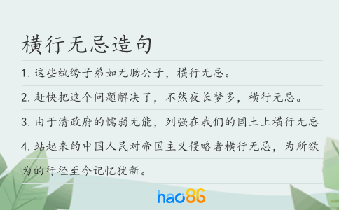 横行无忌造句