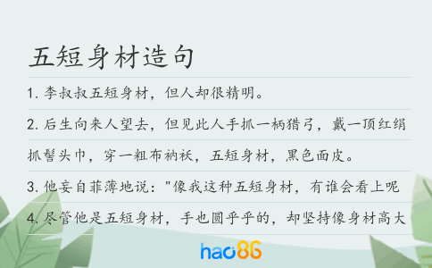 五短身材造句