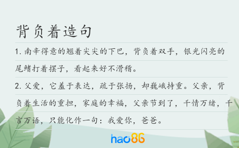 背负着造句