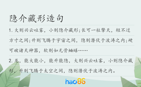 隐介藏形造句