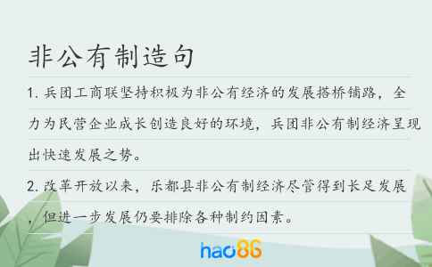 非公有制造句