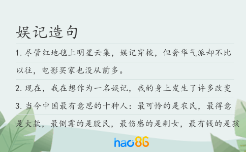 娱记造句