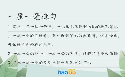 一厘一毫造句