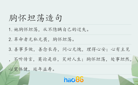 胸怀坦荡造句
