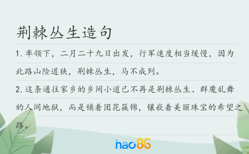 荆棘丛生造句