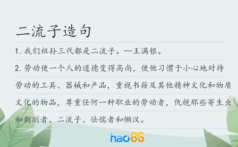 二流子造句