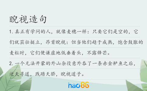 睨视造句