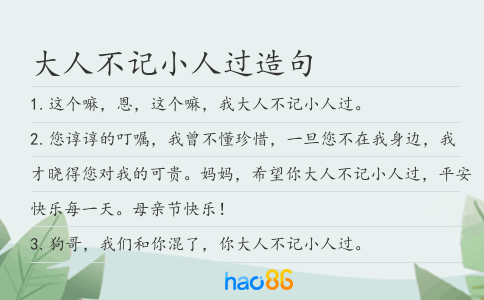 大人不记小人过造句