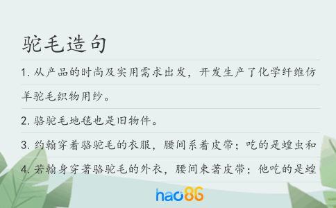 驼毛造句