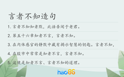 言者不知造句