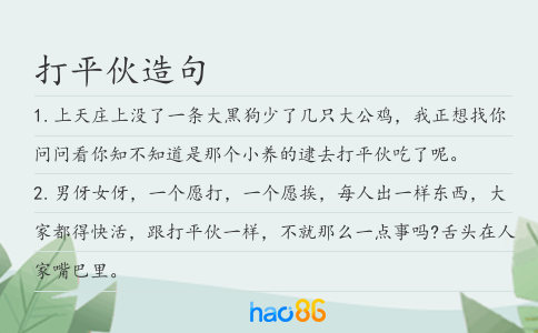 打平伙造句