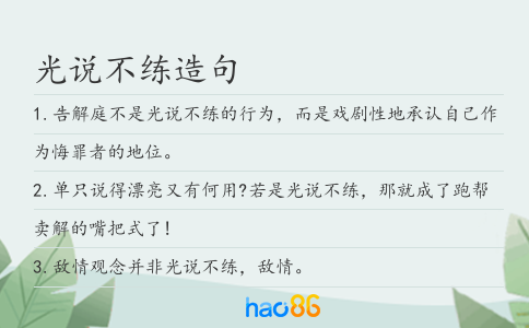 光说不练造句