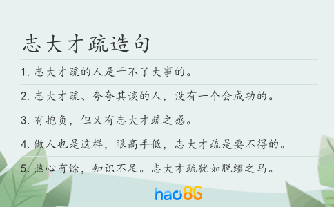 志大才疏造句