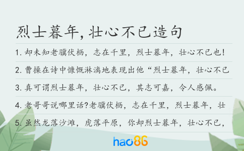 烈士暮年,壮心不已造句