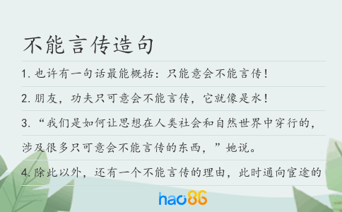 不能言传造句