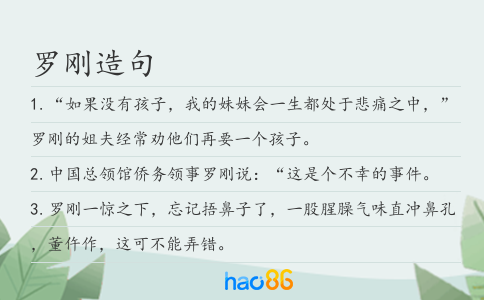 罗刚造句