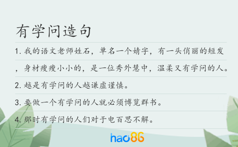 有学问造句