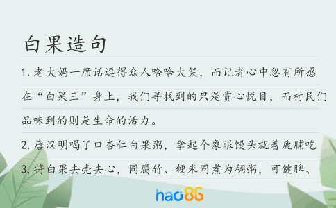 白果造句