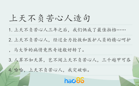 上天不负苦心人造句