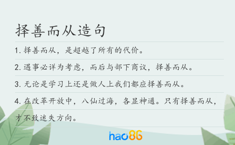 择善而从造句