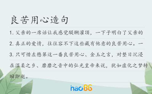 良苦用心造句