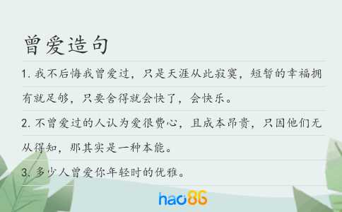 曾爱造句