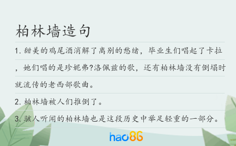 柏林墙造句