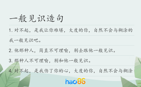 一般见识造句