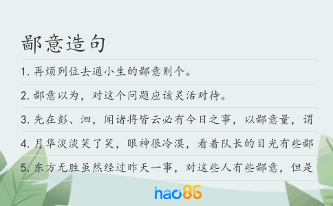 鄙意造句