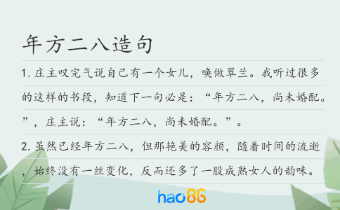 年方二八造句