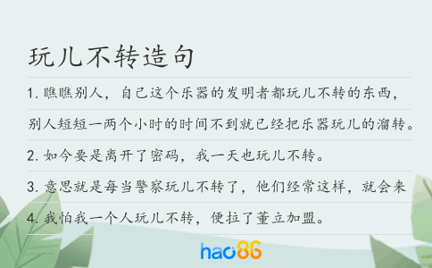 玩儿不转造句