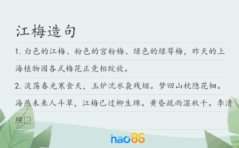 江梅造句