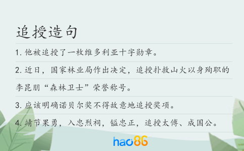 追授造句