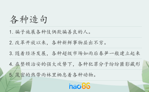 各种造句