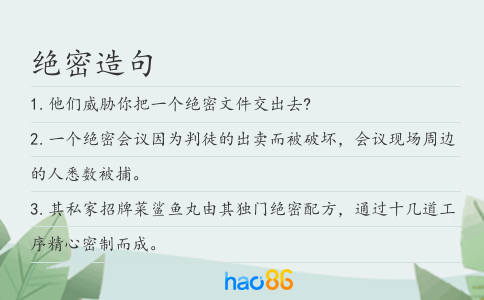 绝密造句