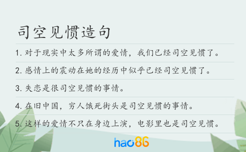 司空见惯造句