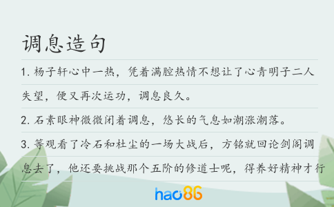 调息造句