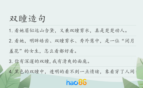 双瞳造句