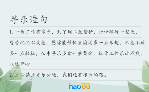 寻乐造句