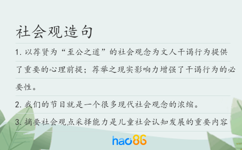 社会观造句