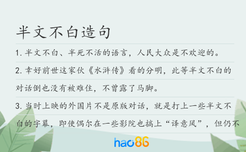 半文不白造句