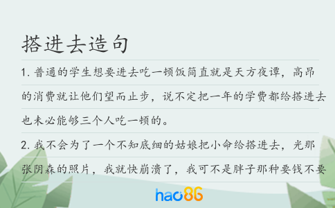 搭进去造句