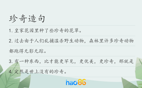 珍奇造句