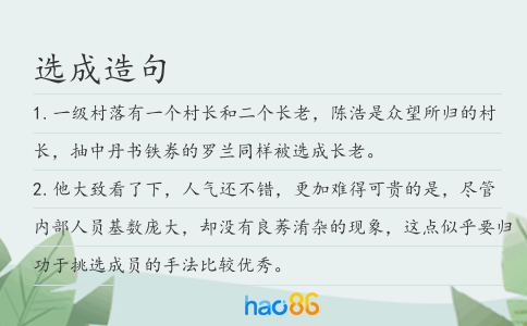 选成造句