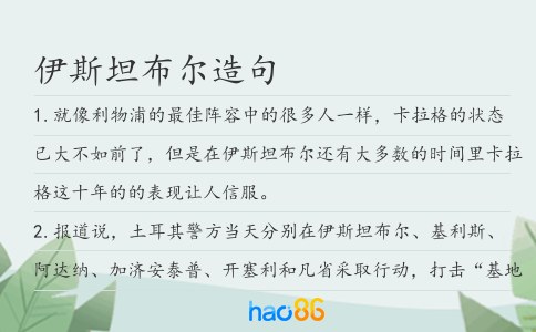 伊斯坦布尔造句