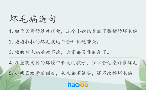 坏毛病造句