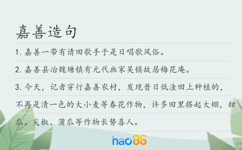 嘉善造句