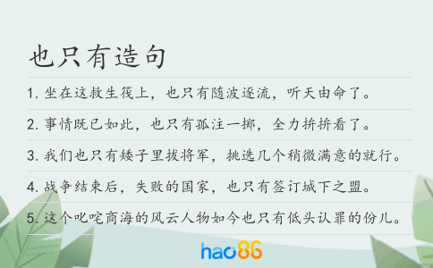 也只有造句