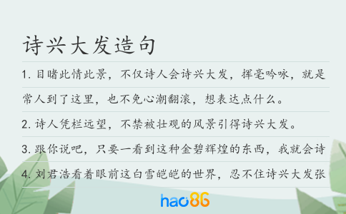 诗兴大发造句